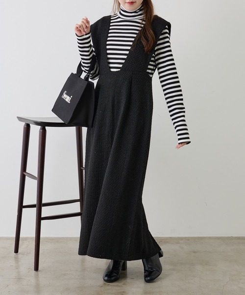 one after another NICE CLAUP（ワンアフターアナザーナイスクラップ）の「【WEB限定商品】ツイードジャンパースカート（ジャンパースカート・レディース・グレー系その他/レッド系その他/ブラック系その他・MEDIUM）」の8枚目の写真