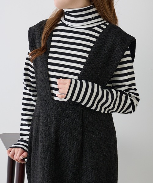 one after another NICE CLAUP（ワンアフターアナザーナイスクラップ）の「【WEB限定商品】ツイードジャンパースカート（ジャンパースカート・レディース・グレー系その他/レッド系その他/ブラック系その他・MEDIUM）」の10枚目の写真