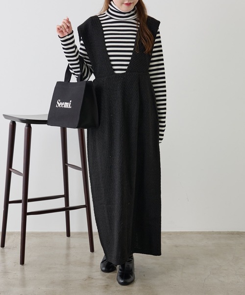 one after another NICE CLAUP（ワンアフターアナザーナイスクラップ）の「【WEB限定商品】ツイードジャンパースカート（ジャンパースカート・レディース・グレー系その他/レッド系その他/ブラック系その他・MEDIUM）」の14枚目の写真