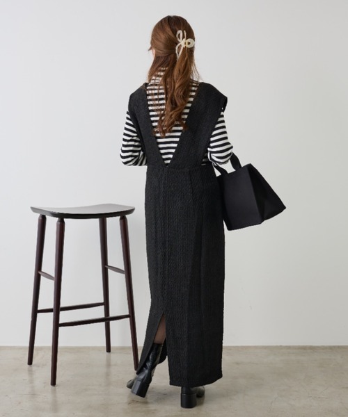 one after another NICE CLAUP（ワンアフターアナザーナイスクラップ）の「【WEB限定商品】ツイードジャンパースカート（ジャンパースカート・レディース・グレー系その他/レッド系その他/ブラック系その他・MEDIUM）」の18枚目の写真