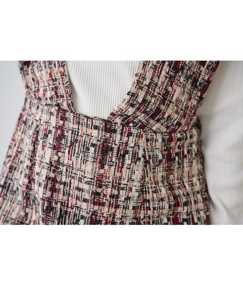 one after another NICE CLAUP（ワンアフターアナザーナイスクラップ）の「【WEB限定商品】ツイードジャンパースカート（ジャンパースカート・レディース・グレー系その他/レッド系その他/ブラック系その他・MEDIUM）」の21枚目の写真