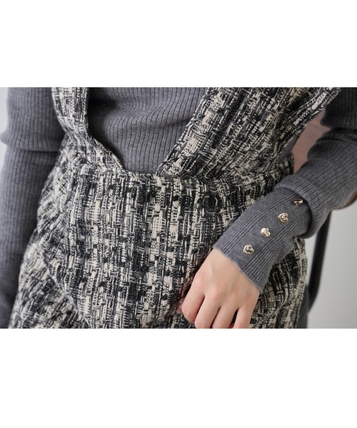 one after another NICE CLAUP（ワンアフターアナザーナイスクラップ）の「【WEB限定商品】ツイードジャンパースカート（ジャンパースカート・レディース・グレー系その他/レッド系その他/ブラック系その他・MEDIUM）」の17枚目の写真