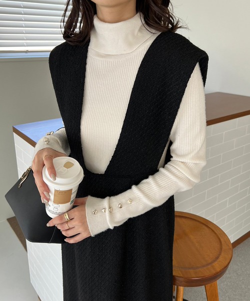 one after another NICE CLAUP（ワンアフターアナザーナイスクラップ）の「【WEB限定商品】ツイードジャンパースカート（ジャンパースカート・レディース・グレー系その他/レッド系その他/ブラック系その他・MEDIUM）」の22枚目の写真