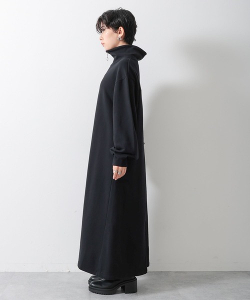 RAGEBLUE（レイジブルー）の「ハーフジップ/裏毛スウェットワンピース（ワンピース・レディース・ブラック/グリーン/オフホワイト・FREE）」の15枚目の写真