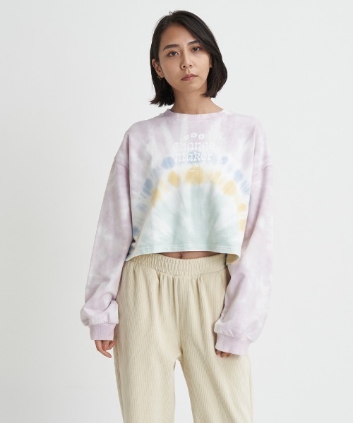 ROXY(ロキシー)の「CHANGE MAKER/ロキシーショート丈リラックスシルエットクルーネックスウェット(スウェット・レディース・ピンク/パープル/ブラック・MEDIUM/LARGE/SMALL)」の6枚目の写真
