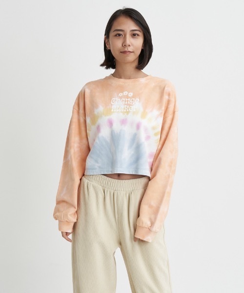 ROXY(ロキシー)の「CHANGE MAKER/ロキシーショート丈リラックスシルエットクルーネックスウェット(スウェット・レディース・ピンク/パープル/ブラック・MEDIUM/LARGE/SMALL)」の10枚目の写真