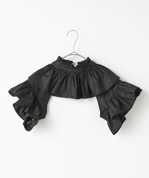 BONLECILL noir（ボンルシールノワール）の「【BONLECILL noir】フリルリボンクロップドボレロ（カーディガン/ボレロ・レディース・ブラック/アイボリー・FREE）」の7枚目の写真