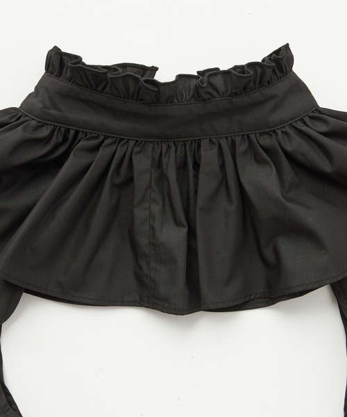 BONLECILL noir（ボンルシールノワール）の「【BONLECILL noir】フリルリボンクロップドボレロ（カーディガン/ボレロ・レディース・ブラック/アイボリー・FREE）」の5枚目の写真