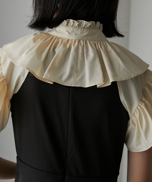 BONLECILL noir（ボンルシールノワール）の「【BONLECILL noir】フリルリボンクロップドボレロ（カーディガン/ボレロ・レディース・ブラック/アイボリー・FREE）」の17枚目の写真