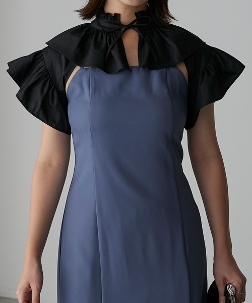 BONLECILL noir（ボンルシールノワール）の「【BONLECILL noir】フリルリボンクロップドボレロ（カーディガン/ボレロ・レディース・ブラック/アイボリー・FREE）」の15枚目の写真