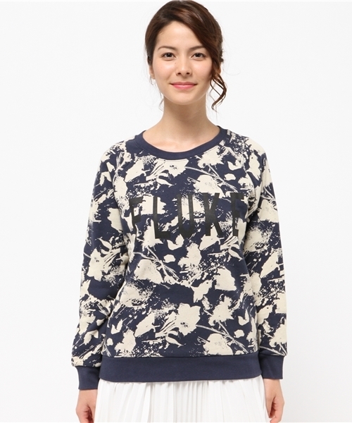 OUTLET（アウトレット）の「【Discoat Petit】フラワープリントロゴ裏毛プルオーバー（Tシャツ/カットソー・レディース・ネイビー・FREE）」の2枚目の写真