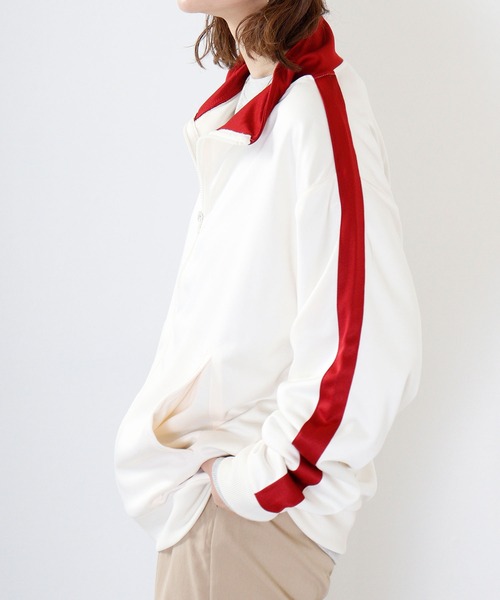 FUNALIVE（ファンアライブ）の「ライン入りトラックジャケット（ブルゾン・メンズ・グリーン/ブラック/ワイン/ワイン系/ホワイト×ネイビー/オレンジ/アイボリー/ブルー/ネイビー/イエロー/サックスブルー・L/M）」の10枚目の写真