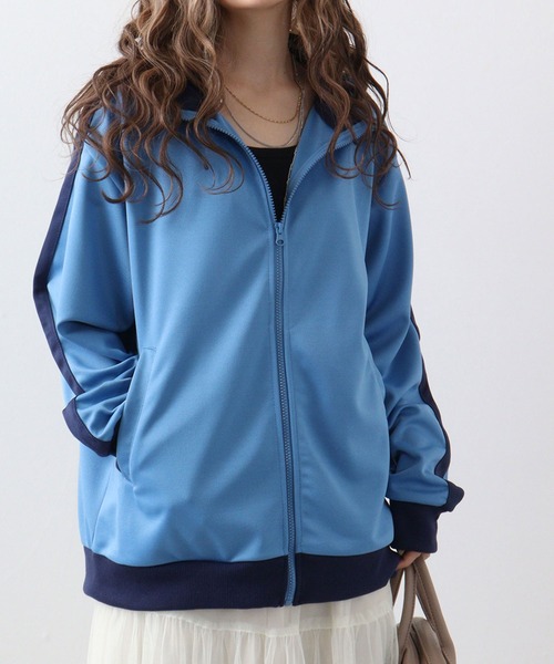 FUNALIVE（ファンアライブ）の「ライン入りトラックジャケット（ブルゾン・メンズ・グリーン/ブラック/ワイン/ワイン系/ホワイト×ネイビー/オレンジ/アイボリー/ブルー/ネイビー/イエロー/サックスブルー・L/M）」の7枚目の写真