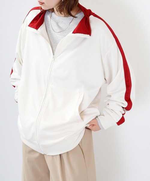 FUNALIVE（ファンアライブ）の「ライン入りトラックジャケット（ブルゾン・メンズ・グリーン/ブラック/ワイン/ワイン系/ホワイト×ネイビー/オレンジ/アイボリー/ブルー/ネイビー/イエロー/サックスブルー・L/M）」の14枚目の写真