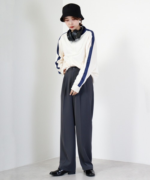 FUNALIVE（ファンアライブ）の「ライン入りトラックジャケット（ブルゾン・メンズ・グリーン/ブラック/ワイン/ワイン系/ホワイト×ネイビー/オレンジ/アイボリー/ブルー/ネイビー/イエロー/サックスブルー・L/M）」の20枚目の写真