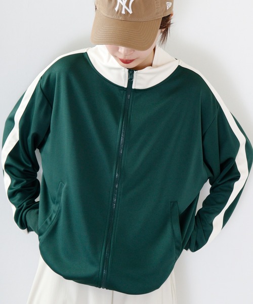 FUNALIVE（ファンアライブ）の「ライン入りトラックジャケット（ブルゾン・メンズ・グリーン/ブラック/ワイン/ワイン系/ホワイト×ネイビー/オレンジ/アイボリー/ブルー/ネイビー/イエロー/サックスブルー・L/M）」の21枚目の写真