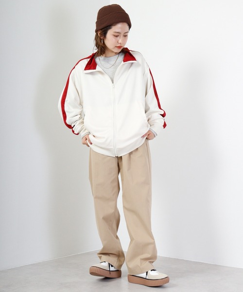 FUNALIVE（ファンアライブ）の「ライン入りトラックジャケット（ブルゾン・メンズ・グリーン/ブラック/ワイン/ワイン系/ホワイト×ネイビー/オレンジ/アイボリー/ブルー/ネイビー/イエロー/サックスブルー・L/M）」の16枚目の写真