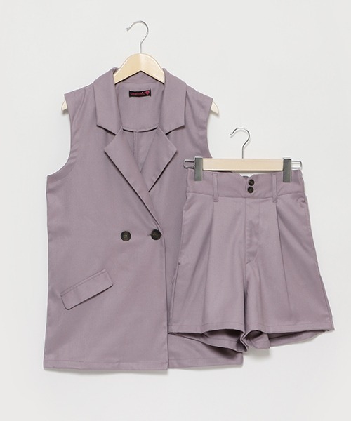 LOVETOXIC（ラブトキシック）の「ジレSETUP（シャツワンピース・キッズ・ブラック/ラベンダー/アイボリー・S/L/M）」の5枚目の写真