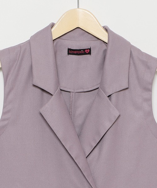 LOVETOXIC（ラブトキシック）の「ジレSETUP（シャツワンピース・キッズ・ブラック/ラベンダー/アイボリー・S/L/M）」の6枚目の写真