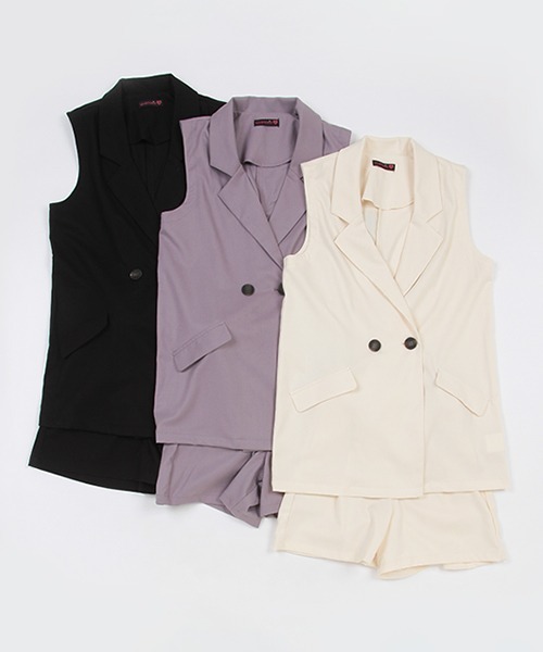 LOVETOXIC（ラブトキシック）の「ジレSETUP（シャツワンピース・キッズ・ブラック/ラベンダー/アイボリー・S/L/M）」の15枚目の写真