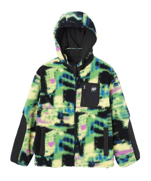 X-girl（エックスガール）の「REVERSIBLE BOA BLOUSON（ブルゾン・レディース・ブラック/マルチ/オフホワイト・M/S）」の3枚目の写真