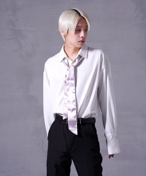 G.O.C（ジーオーシー）の「ロング カフス 2WAY ボウタイ シャツ（シャツ/ブラウス・メンズ・ホワイト/ブラック・MEDIUM/LARGE）」の20枚目の写真