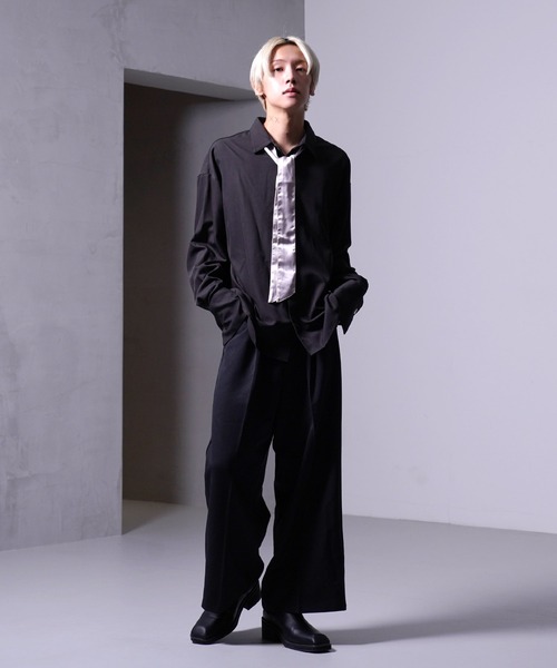 G.O.C（ジーオーシー）の「ロング カフス 2WAY ボウタイ シャツ（シャツ/ブラウス・メンズ・ホワイト/ブラック・MEDIUM/LARGE）」の8枚目の写真