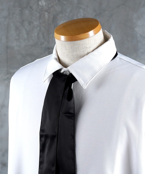 G.O.C（ジーオーシー）の「ロング カフス 2WAY ボウタイ シャツ（シャツ/ブラウス・メンズ・ホワイト/ブラック・MEDIUM/LARGE）」の18枚目の写真