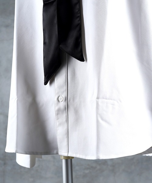 G.O.C（ジーオーシー）の「ロング カフス 2WAY ボウタイ シャツ（シャツ/ブラウス・メンズ・ホワイト/ブラック・MEDIUM/LARGE）」の9枚目の写真