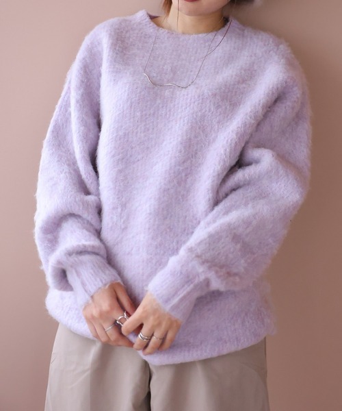 Girly Doll(ガーリードール)の「クルーネックニット(ニット/セーター・レディース・ブラック/アイボリー/その他/ライトグレー/ブルー/ベージュ/ライトグリーン・F)」の7枚目の写真