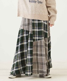 CUBE SUGAR | 度甘ネルチェック変形ティアードスカート(スカート)