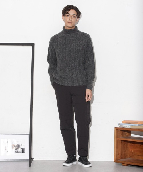 NANO universe（ナノユニバース）の「ケーブルタートルニット（ニット/セーター・メンズ・ブラック/アイボリー/チャコール/ネイビー・S/M/L）」の15枚目の写真