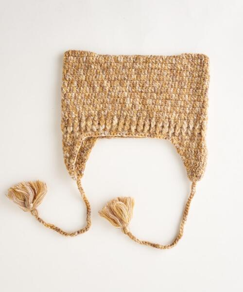 WEGO(ウィゴー)の「WEGO/ネコミミフリンジ付きニットキャップ(ニットキャップ/ビーニー・レディース・その他1/ブラック/ブラウン・FREE)」の10枚目の写真