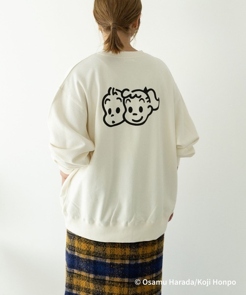 LEPSIM オフホワイト リボン刺繍 スウェット FREEサイズ セール】刺繍スエット 213679（スウェット）｜LEPSIM
