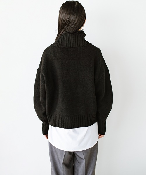☺️MM6☺️バックスリットＶネックセーター ブラック 美品 New Arrival 】 ▪︎ Layered Like Vneck Knit Tank ( Ecru