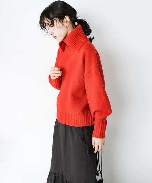 haco!(ハコ)の「女らしさは包んで魅せる スリットタートルネックニット(ニット/セーター・レディース・レッド/アイボリー/ブラック・MEDIUM/X-LARGE/LARGE/SMALL)」の21枚目の写真