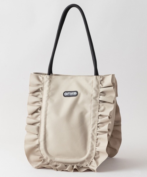 OUTDOOR PRODUCTS(アウトドアプロダクツ)の「OUTDOOR PRODUCTS/アウトドアプロダクツ フリルギャザーハンドバッグ(トートバッグ・レディース・アイボリー/ブラック/ベージュ・ONE SIZE)」の3枚目の写真