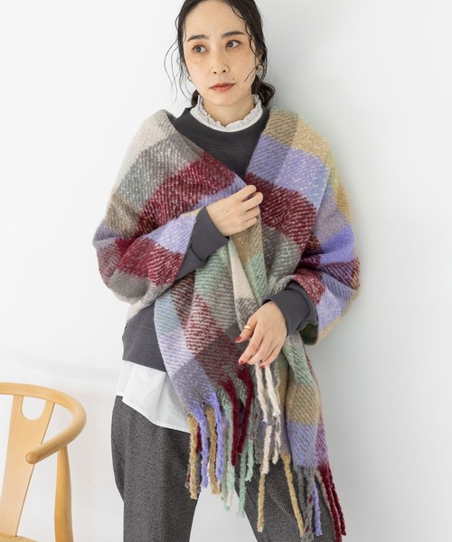 studio CLIP（スタディオクリップ）の「【静電気軽減】チェックストール（ストール/ショール・レディース・レッド/ブルー/その他2/ブラウン/ブラック/その他1・FREE）」の5枚目の写真