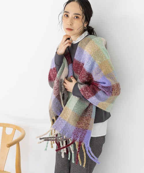 studio CLIP（スタディオクリップ）の「【静電気軽減】チェックストール（ストール/ショール・レディース・レッド/ブルー/その他2/ブラウン/ブラック/その他1・FREE）」の7枚目の写真