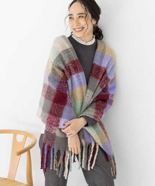 studio CLIP（スタディオクリップ）の「【静電気軽減】チェックストール（ストール/ショール・レディース・レッド/ブルー/その他2/ブラウン/ブラック/その他1・FREE）」の8枚目の写真