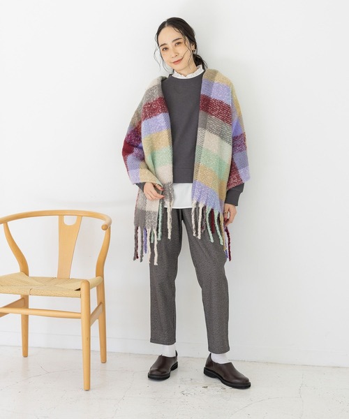 studio CLIP（スタディオクリップ）の「【静電気軽減】チェックストール（ストール/ショール・レディース・レッド/ブルー/その他2/ブラウン/ブラック/その他1・FREE）」の13枚目の写真