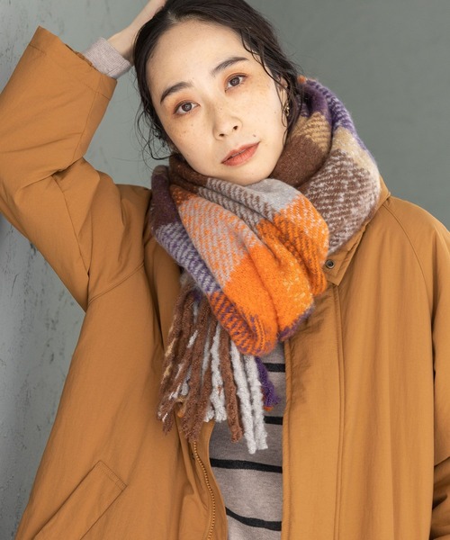 セール】【静電気軽減】チェックストール（ストール/ショール