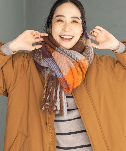 セール】【静電気軽減】チェックストール（ストール/ショール