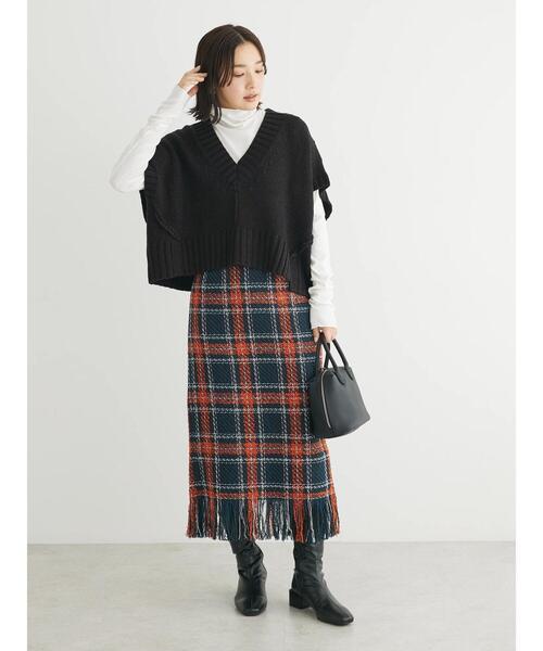 Green　Parks（グリーンパークス）の「・SUGAR　SPOON　ショートニットベスト（ベスト・レディース・ブラック/杢グレー/ベージュ・FREE）」の4枚目の写真