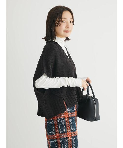 Green　Parks（グリーンパークス）の「・SUGAR　SPOON　ショートニットベスト（ベスト・レディース・ブラック/杢グレー/ベージュ・FREE）」の7枚目の写真