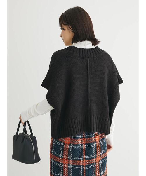 Green　Parks（グリーンパークス）の「・SUGAR　SPOON　ショートニットベスト（ベスト・レディース・ブラック/杢グレー/ベージュ・FREE）」の8枚目の写真