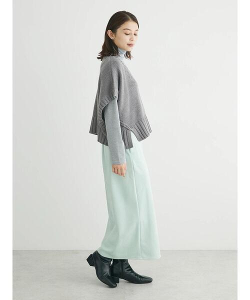 Green　Parks（グリーンパークス）の「・SUGAR　SPOON　ショートニットベスト（ベスト・レディース・ブラック/杢グレー/ベージュ・FREE）」の13枚目の写真