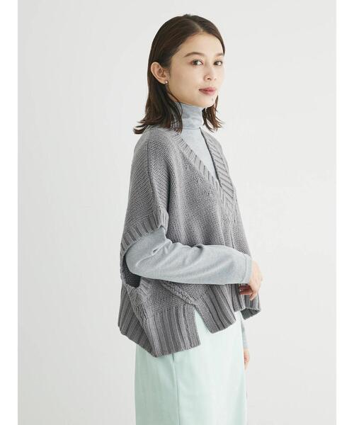 Green　Parks（グリーンパークス）の「・SUGAR　SPOON　ショートニットベスト（ベスト・レディース・ブラック/杢グレー/ベージュ・FREE）」の16枚目の写真