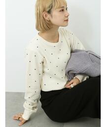 ehka sopo | ハート柄ワッフルカットソー(Tシャツ/カットソー)