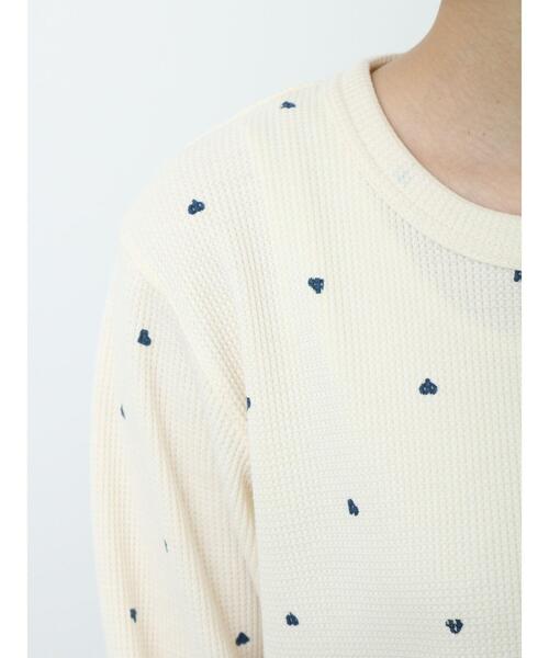 ehka sopo（エヘカソポ）の「ハート柄ワッフルカットソー（Tシャツ/カットソー・レディース・オフホワイト/グレー/キナリ・F）」の15枚目の写真